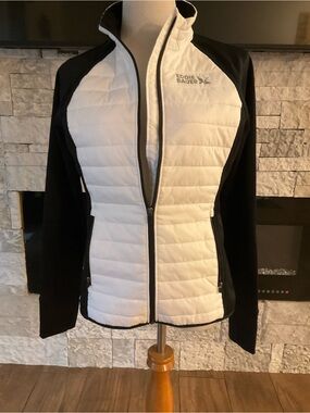Eddie Bauer Black & White Quilted Hybrid Jacket Size M